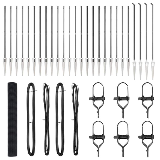 vidaXL Συρματόπλεγμα με 13 αναρτήσεις Γκρι 1.2x50 μ ατσάλινου