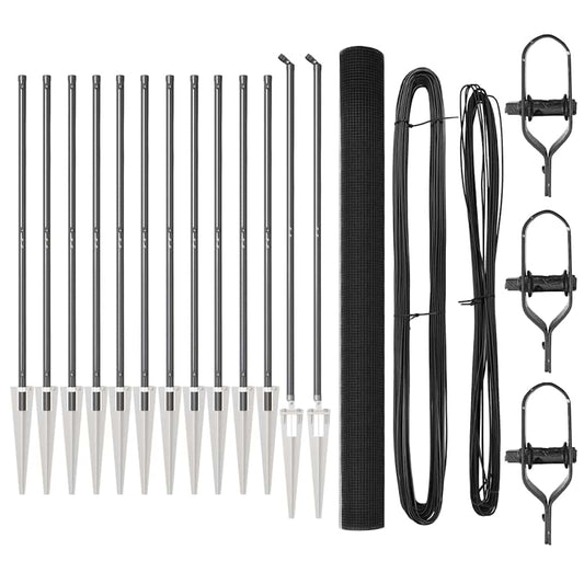 vidaXL Welded Wire Fence με 13 Σπαγγοφράκτες Γκρι 1.5x50 μ Ατσάλι