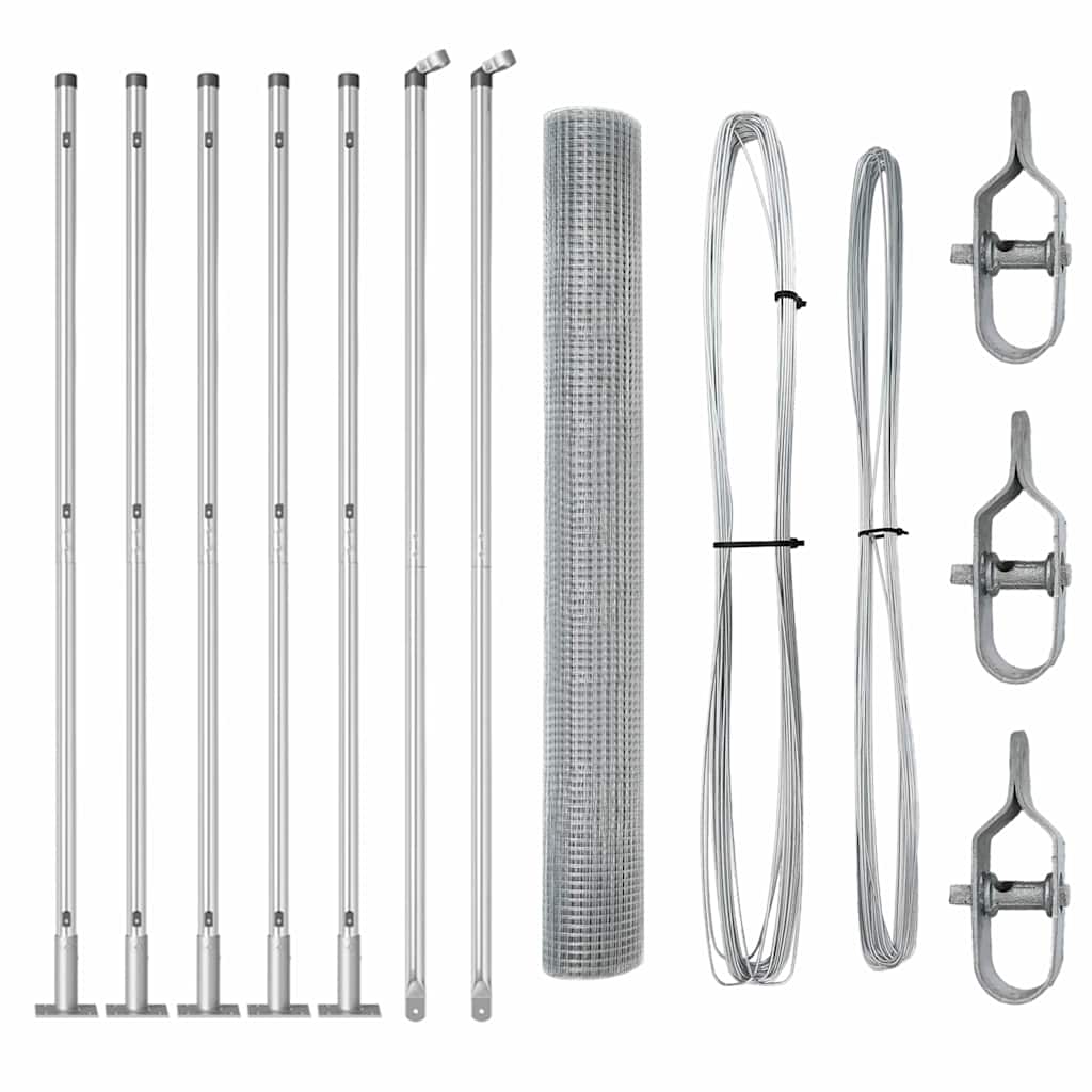 vidaXL Σετ Στυλών Φράχτη Σετ των 2 Γαλβανισμένος χάλυβας 10μ x 1μ