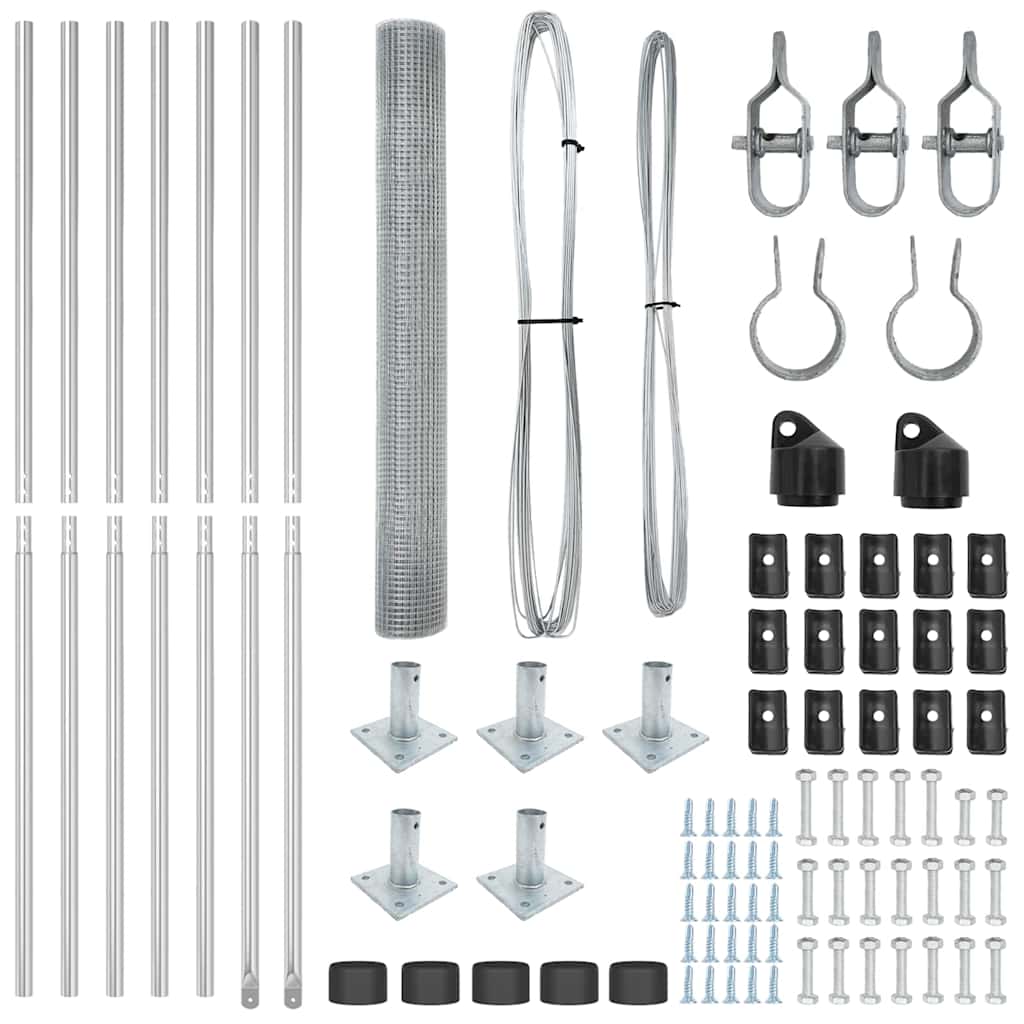 vidaXL Συρματόπλεγμα με 7 Στηρίγγες 1.2 x 10 μ Γαλβανισμένος χάλυβας