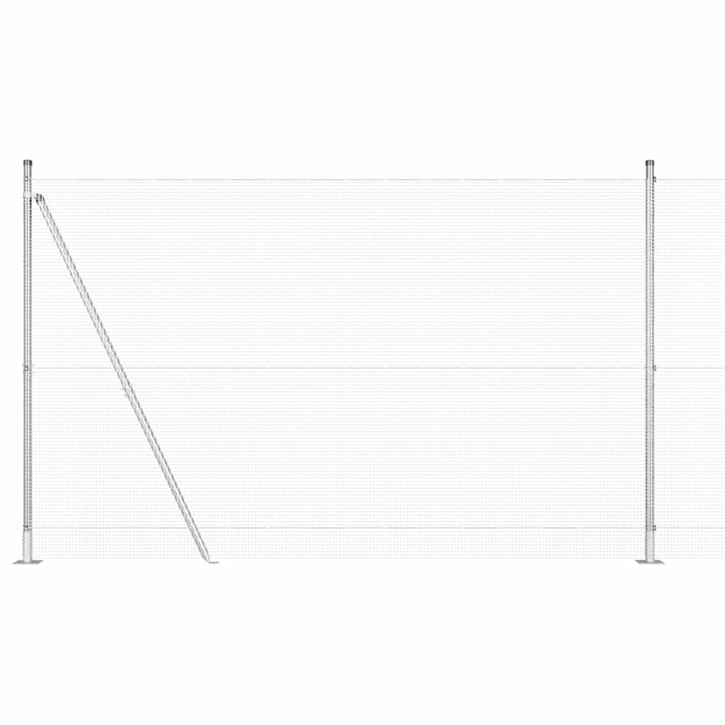 vidaXL Γαλβανισμένος Χάλυβας Φράχτης με 7 Στήλες με Φλάντζα 1.5x10 μ.