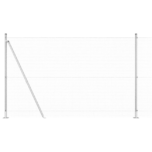 vidaXL Φράκτης γαλβανισμένου συρματόπλεγμα με 7 στήλες με φλάντζα 1.6x10 μ. γαλβανισμένο ατσάλι
