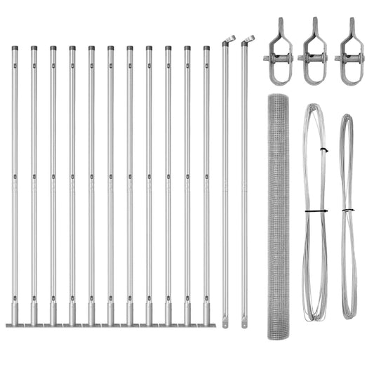 vidaXL Συρμάτινος Φράχτης με 13 Στερέωτες Στύλους 1.4x25 m Γαλβανισμένος Χάλυβας