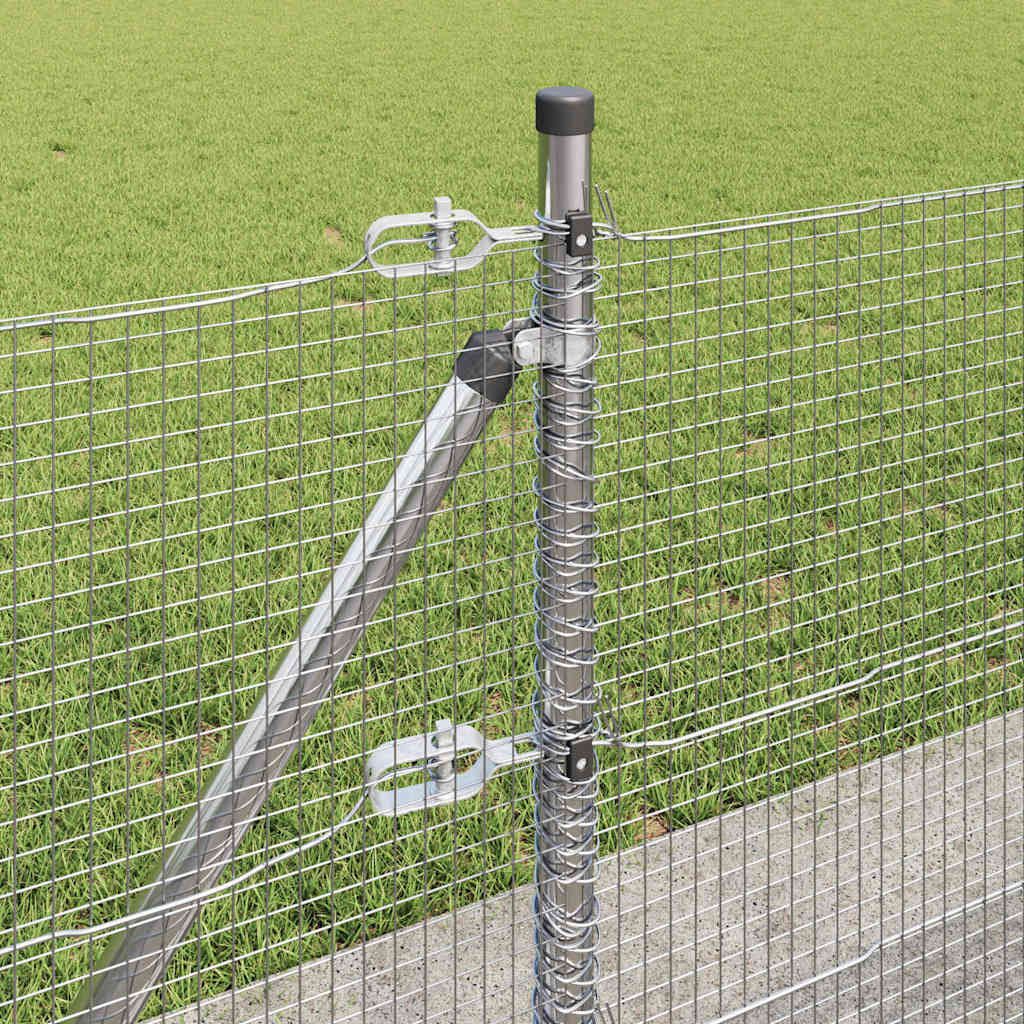 vidaXL Γαλβανισμένος Φράχτης με 13 Φλάγγιους Πόλους 0.4x50 μ