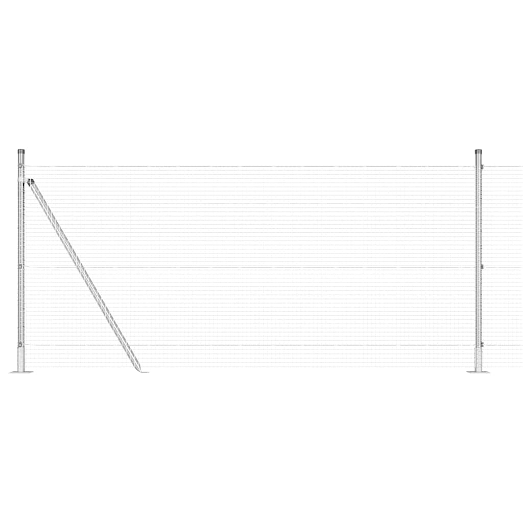 vidaXL Φράχτης Γαλβανισμένος Χάλυβας με 13 Μηχανικές Στήλες 1x50 μ