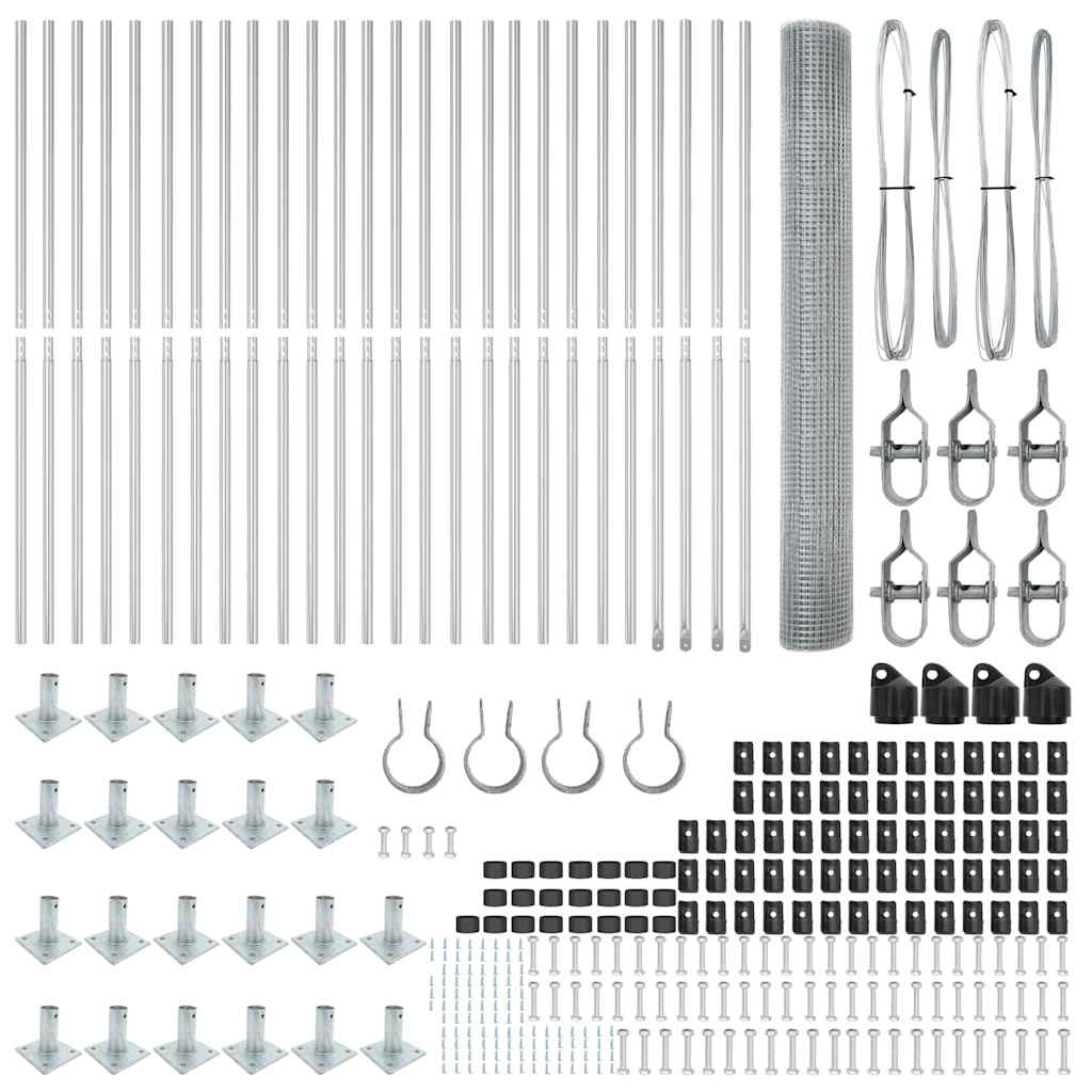 vidaXL Φράκτης με 13 Προμαχώνες 1.2x50 μ Γαλβανισμένο Ατσάλι