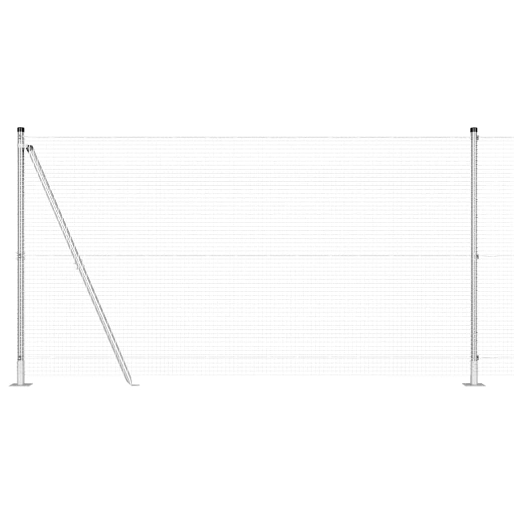 vidaXL Γαλβανισμένος Φράχτης με 13 Φλατ Πόλους 1.2x50 μ Γαλβανισμένο Ατσάλι