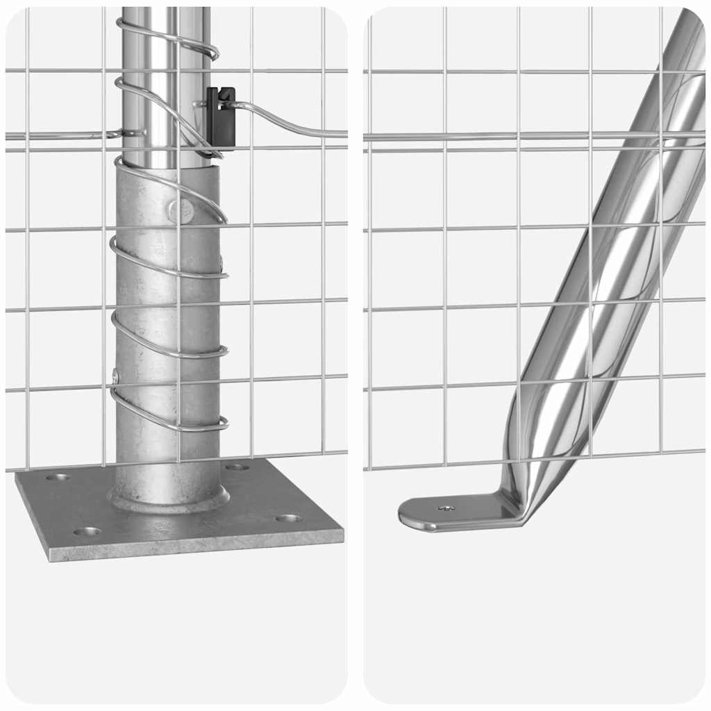 vidaXL Συρματόπλεγμα με 13 Στήλες με Φλάντζες 1.4x50 μ Γαλβανισμένος Χάλυβας