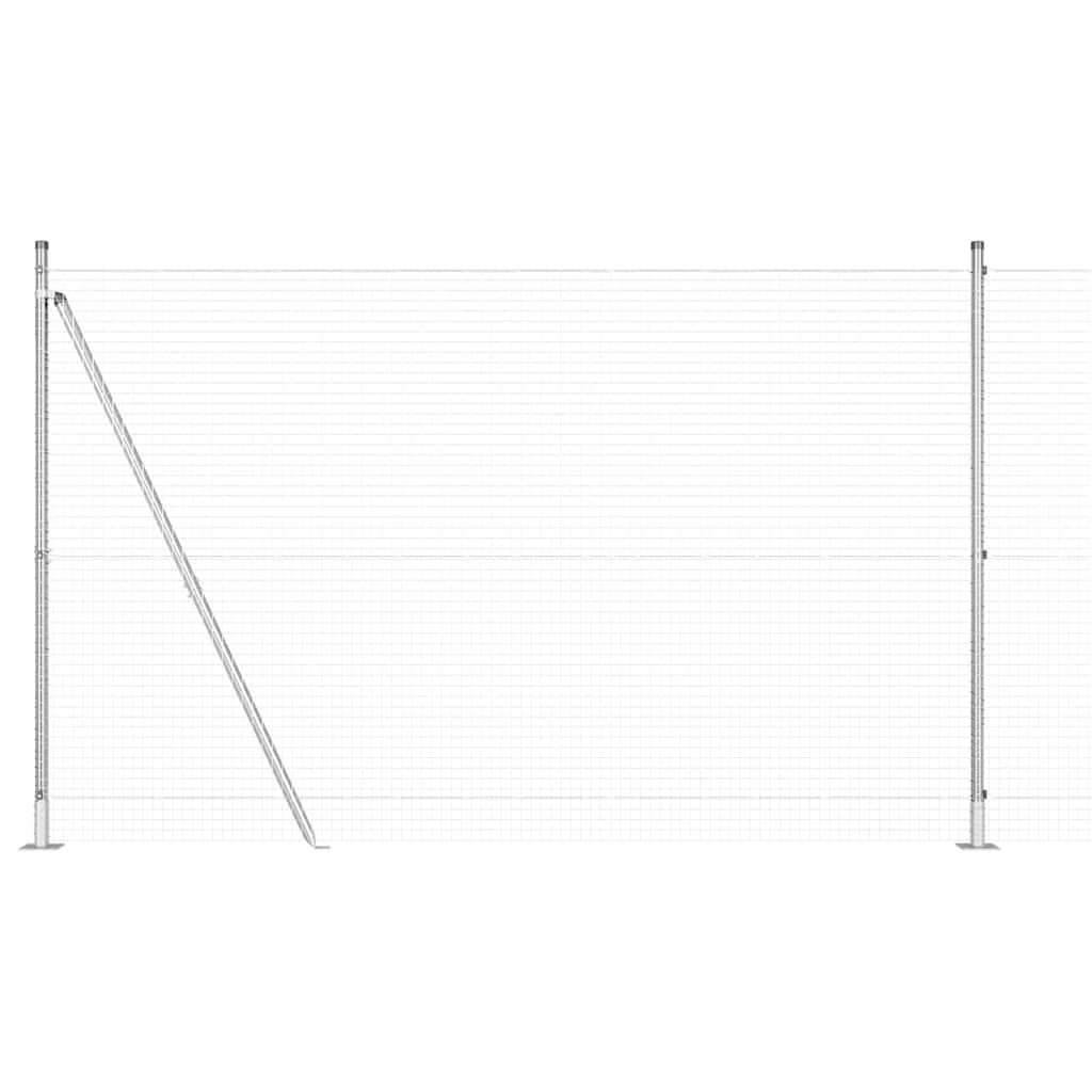 vidaXL Συρματόπλεγμα με 13 Στήλες με Φλάντζες 1.4x50 μ Γαλβανισμένος Χάλυβας