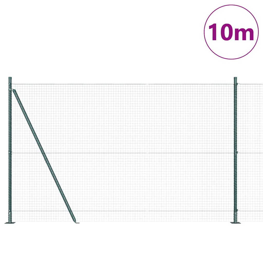 vidaXL Συρματόπλεγμα με Σκυρόδεμα 10 x 1,6 m PVC-Επικαλυμμένο Ατσάλι