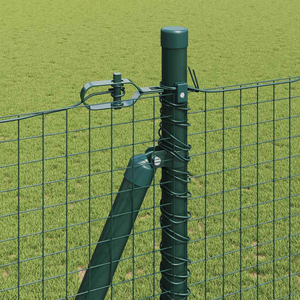 vidaXL Περίφραξη Συγκολλητού Μεταλλικού Καλωδίου με 13 Σημαντικούς Πασσάλους Πράσινο 1.6x25 μ.
