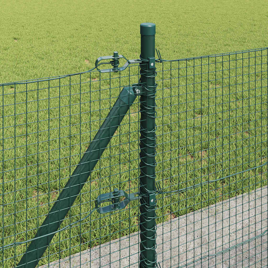 vidaXL Welded Wire Fence με 13 πλάγιους πόλους Πράσινο 0.4x50 μ Χάλυβας