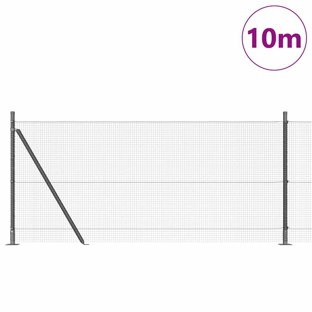 vidaXL Συρματόπλεγμα με Σκυρόδεμα 10 x 0,8 μ PVC-Επικαλυμμένο Ατσάλι