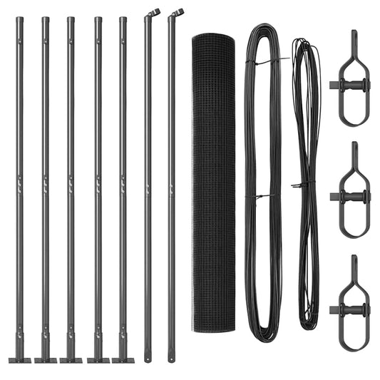 vidaXL Σετ Πόλων Περίφραξης Σετ 2 Γκρι Μέταλλο 10 x 1 μ Ανθεκτικό