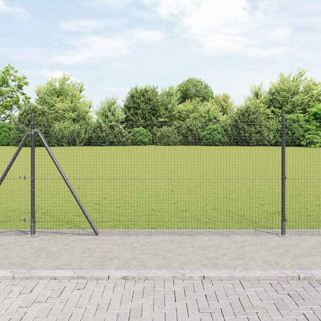 vidaXL Συρματόπλεγμα με Σκυρόδεμα 25 x 0,8 m PVC-Επικαλυμμένο Ατσάλι