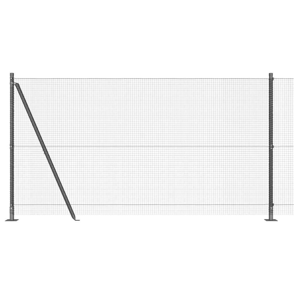 vidaXL Συγκολλητός Φράχτης με 13 Στήλες με Χείλος Γκρι 1.2x25 μ Χάλυβας