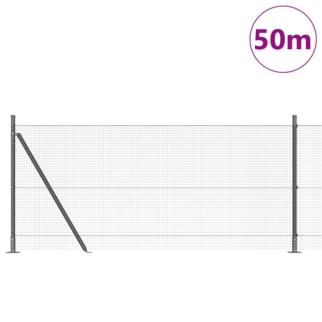 vidaXL Συρματόπλεγμα με Σκυρόδεμα 50 x 0,8 m PVC-Επικαλυμμένο Ατσάλι