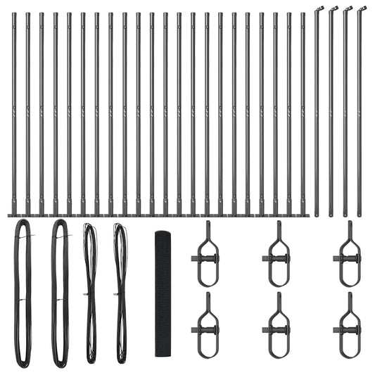 vidaXL Συγκολλητός Φράχτης με 13 Πόλους με Παγίδες Γκρι 1.2x50 m Ατσάλι