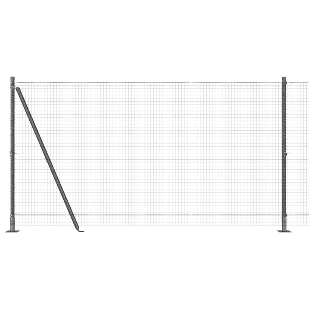 vidaXL Φράχτης Σιδηρού με 13 Σωλήνες Στήριξης Γκρι 1,2x50 μ