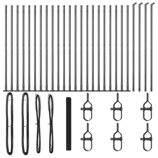 vidaXL Συρμάτινος Φράχτης με 13 Φλάντζες Γκρι 1.5x50 m Χάλυβας