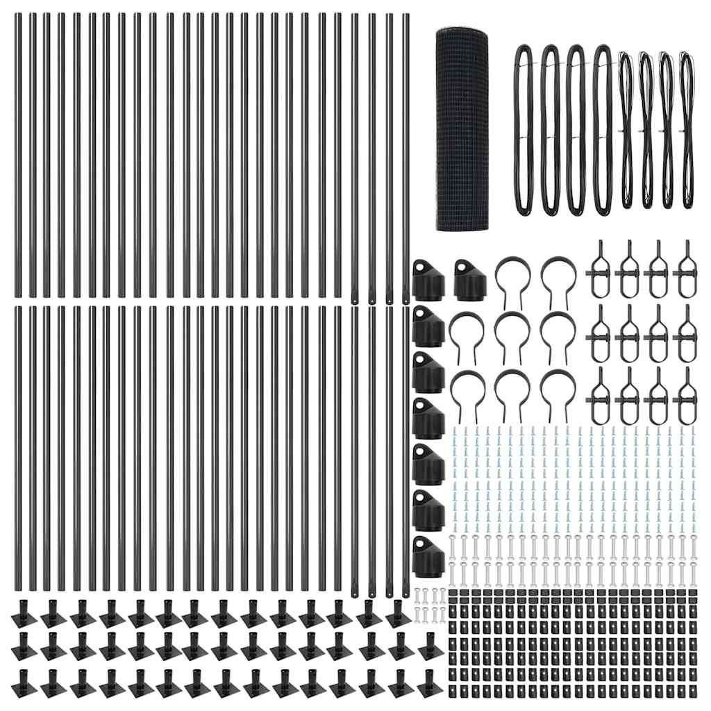 vidaXL Welded Wire Fence με 13 Στήλες Γκρι 0.4x100 μ Μέταλλο