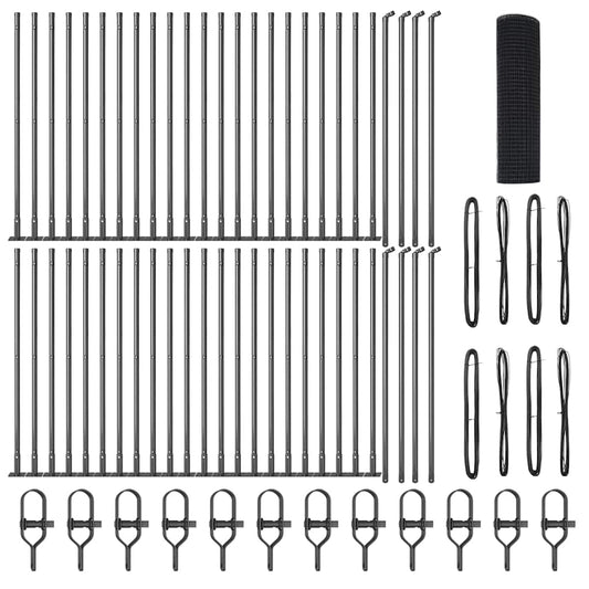 vidaXL Γκρι Φράχτης με 13 Χαρακτηριστικούς Πόλους 0.5x100 m Ατσάλι