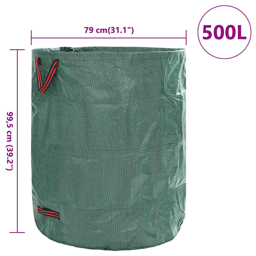 vidaXL Σακούλες Σκουπιδιών Κήπου 12 pcs 500 l Πράσινο Πολυπροπυλένιο