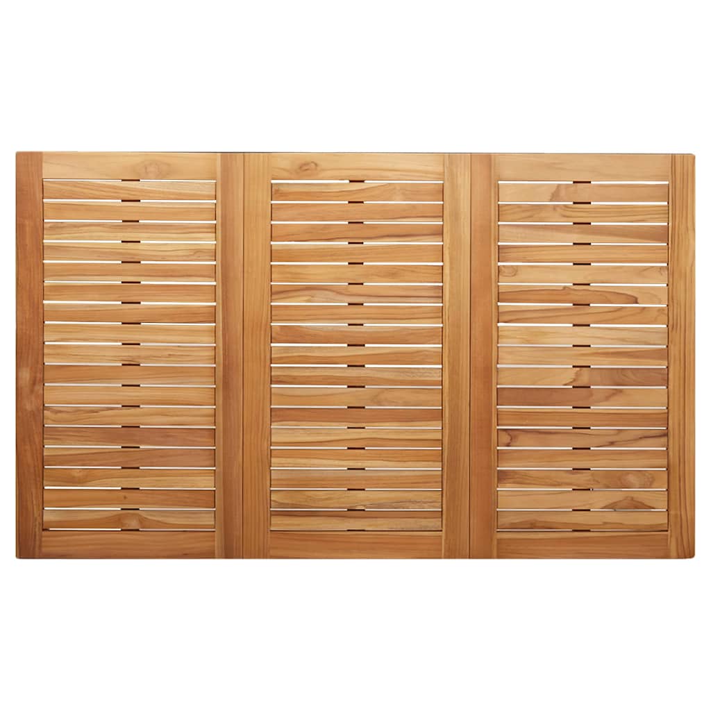 vidaXL Τραπεζαρία 150x90x75 cm Στερεό Τεϊκ Ξύλο και Ανοξείδωτο Ατσάλι