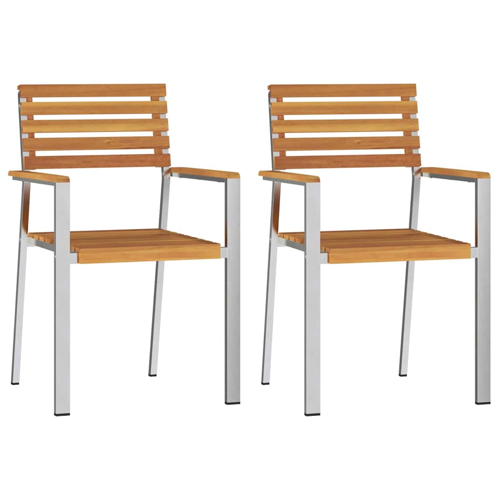 vidaXL Καρέκλα Κήπου 2 pcs Φυσικό Λάδι Στερεό Ξύλο Ακακίας