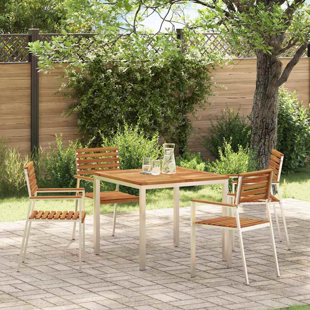 vidaXL Καρέκλα Κήπου 4 pcs Φυσικό Λάδι Στερεό Ξύλο Ακακίας