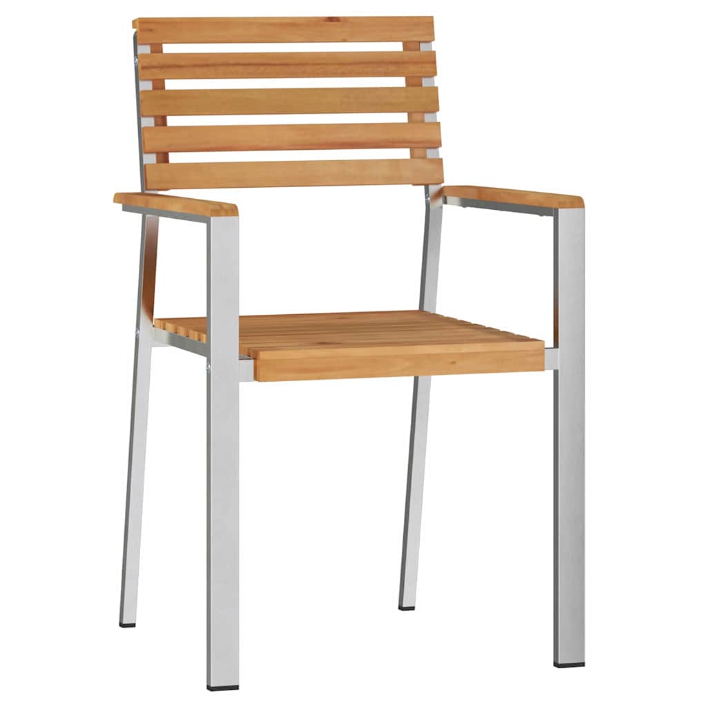 vidaXL Καρέκλα Κήπου 4 pcs Φυσικό Λάδι Στερεό Ξύλο Τίκ
