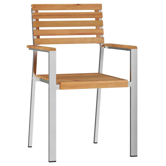 vidaXL Καρέκλα Κήπου 4 pcs Φυσικό Λάδι Στερεό Ξύλο Τίκ