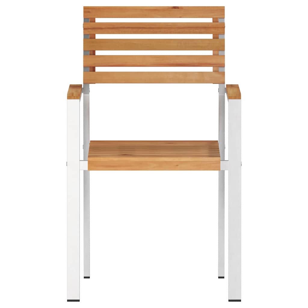 vidaXL Καρέκλα Κήπου 4 pcs Φυσικό Λάδι Στερεό Ξύλο Τίκ