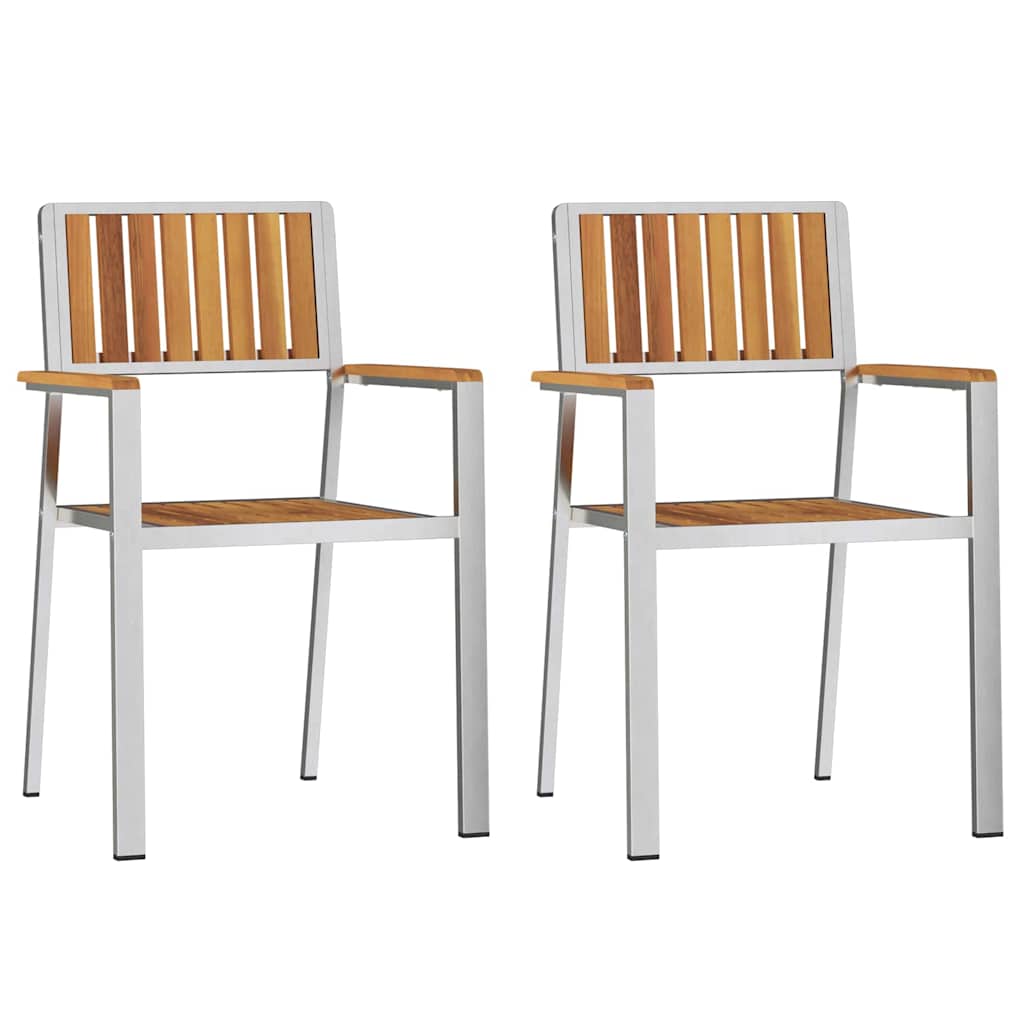 vidaXL Καρέκλα Κήπου 2 pcs Καφέ 56 x 54,5 x 87 εκ. Στερεό Ξύλο Ακακίας