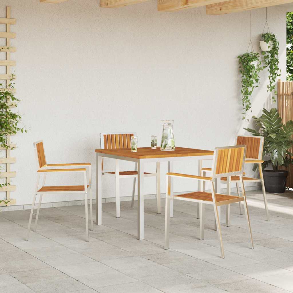 vidaXL Καρέκλα Κήπου 4 pcs Καφέ 56 x 54,5 x 87 εκ. Στερεό Ξύλο Ακακίας