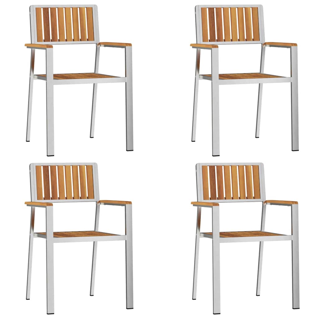 vidaXL Καρέκλα Κήπου 4 pcs Καφέ 56 x 54,5 x 87 εκ. Στερεό Ξύλο Ακακίας