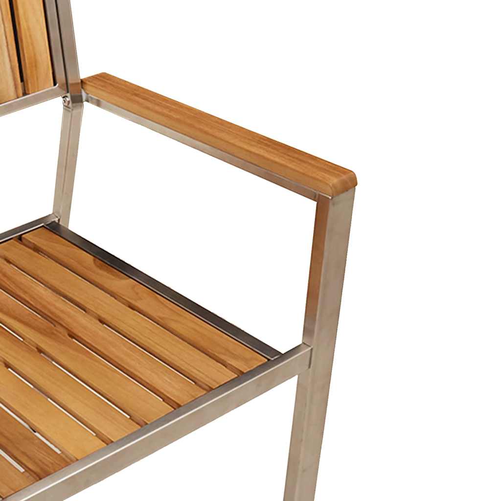 vidaXL Καρέκλα Κήπου 2 pcs Καφέ 56 x 54,5 x 87 εκ. Στερεό Ξύλο Τίκ