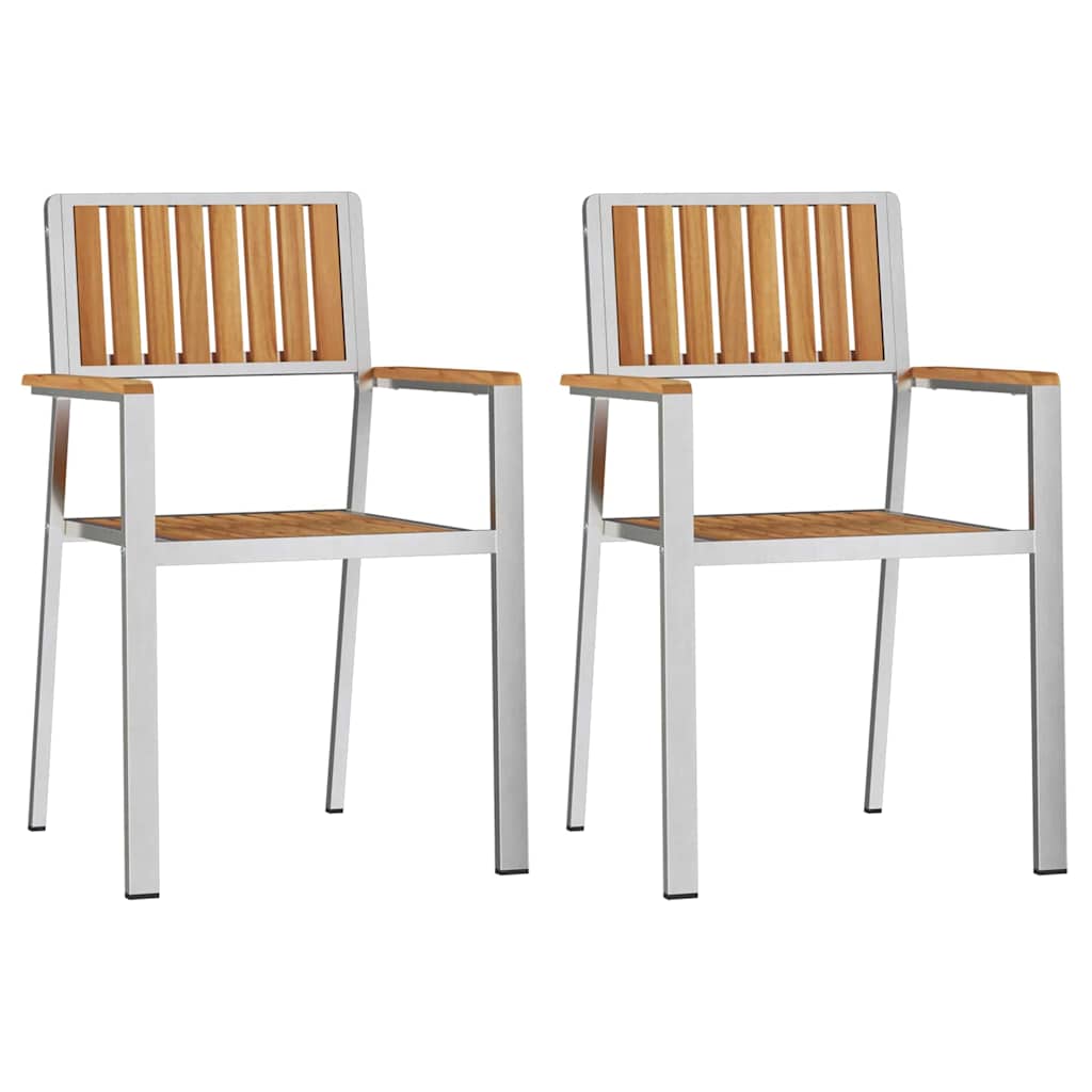 vidaXL Καρέκλα Κήπου 2 pcs Καφέ 56 x 54,5 x 87 εκ. Στερεό Ξύλο Τίκ