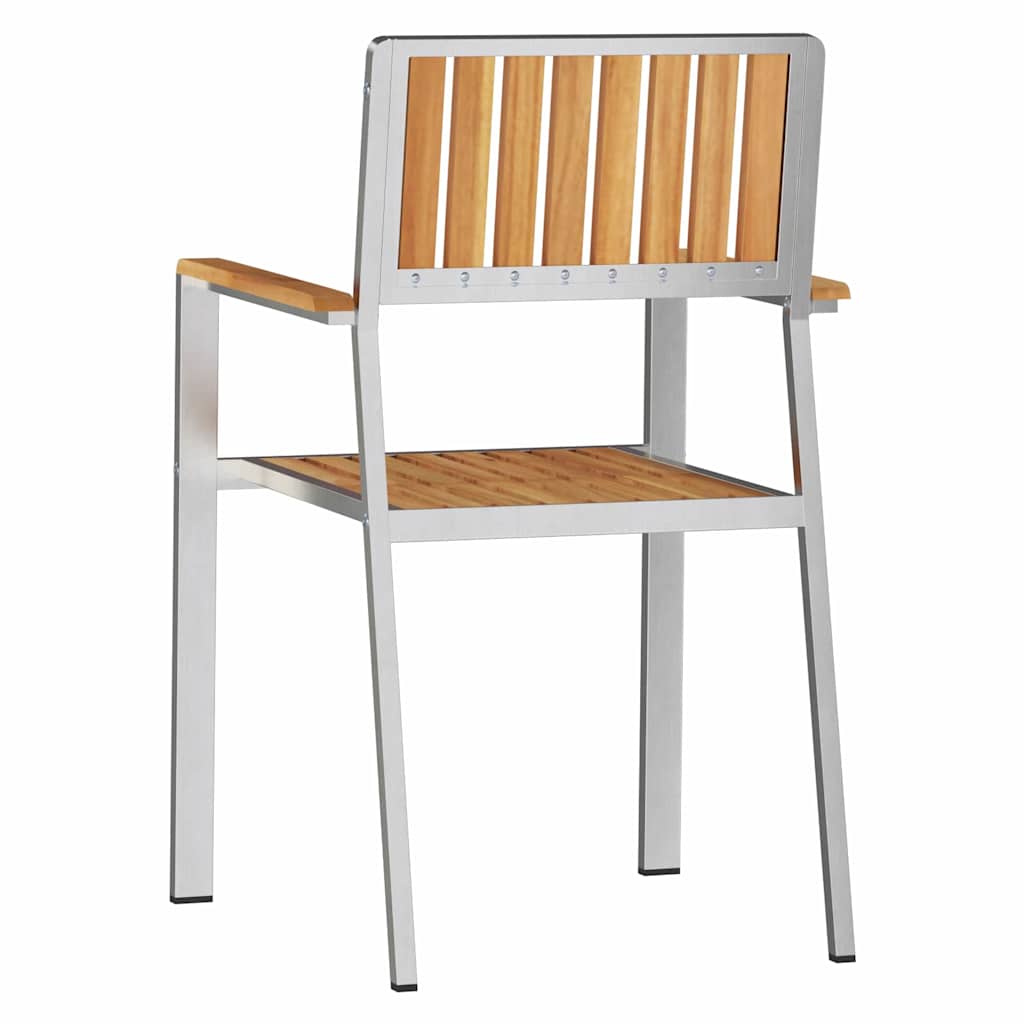 vidaXL Καρέκλα Κήπου 2 pcs Καφέ 56 x 54,5 x 87 εκ. Στερεό Ξύλο Τίκ