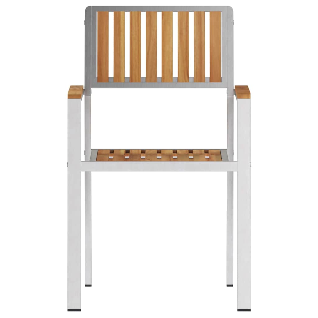 vidaXL Καρέκλα Κήπου 2 pcs Καφέ 56 x 54,5 x 87 εκ. Στερεό Ξύλο Τίκ