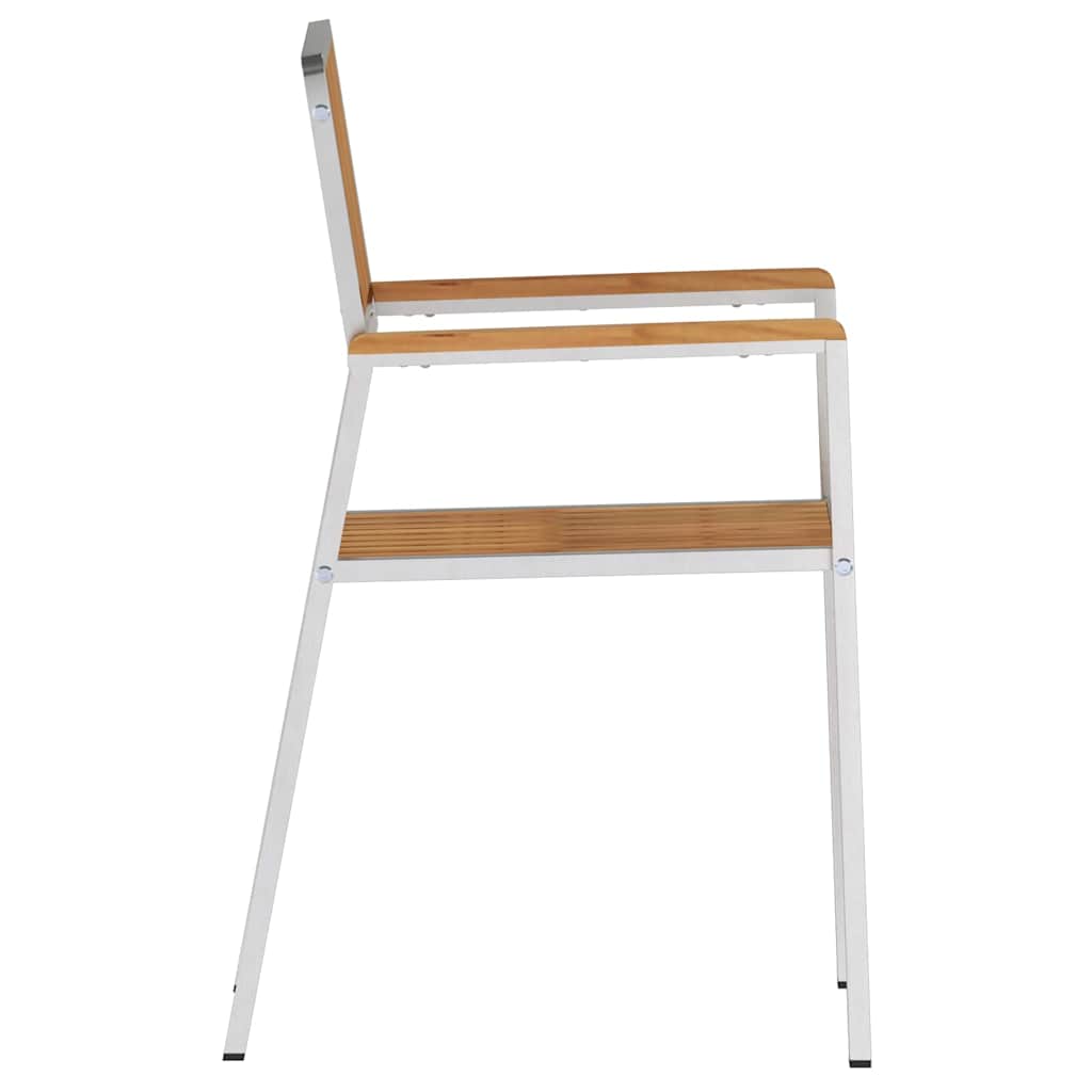vidaXL Καρέκλα Κήπου 2 pcs Καφέ 56 x 54,5 x 87 εκ. Στερεό Ξύλο Τίκ
