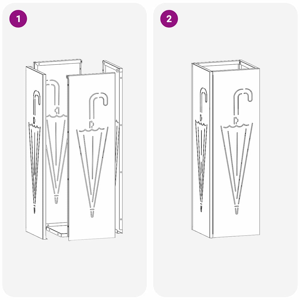 vidaXL Βάση ομπρέλας βροχής Λευκό 15,5 x 15,5 x 49 εκ Ατσάλι