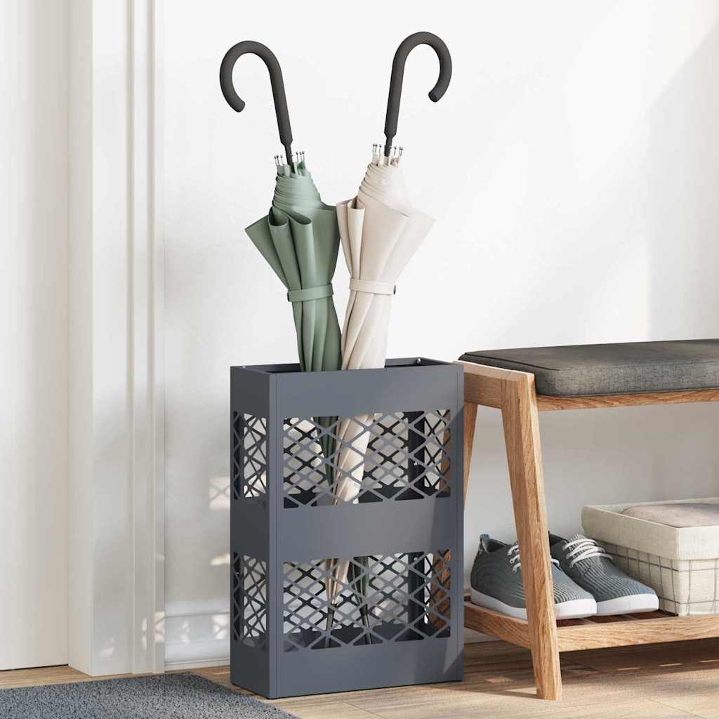 vidaXL Βάση ομπρέλας βροχής Ανθρακί 28 x 12 x 41 εκ Ατσάλι