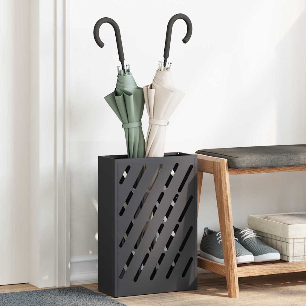 vidaXL Βάση ομπρέλας βροχής Μαύρο 28 x 12 x 41 εκ Ατσάλι