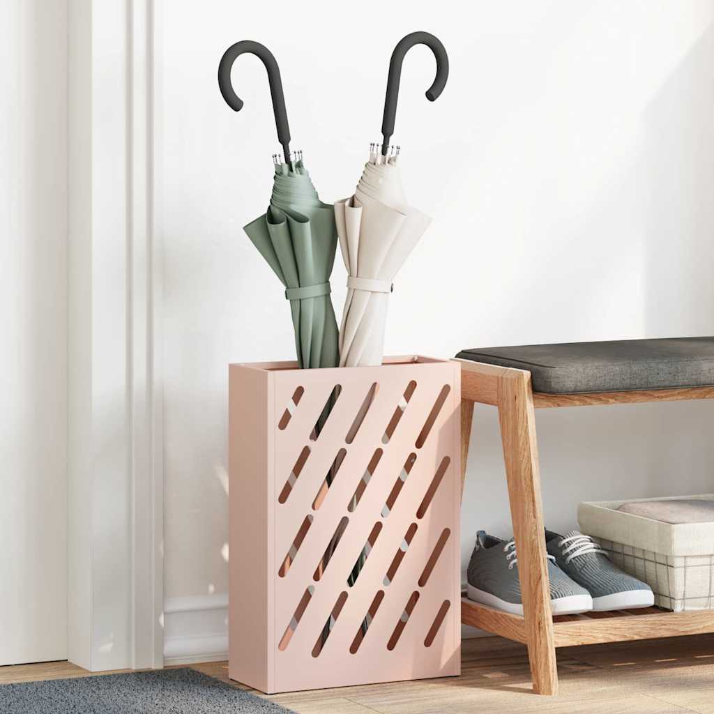 vidaXL Βάση ομπρέλας βροχής Ροζ 28 x 12 x 41 εκ Ατσάλι