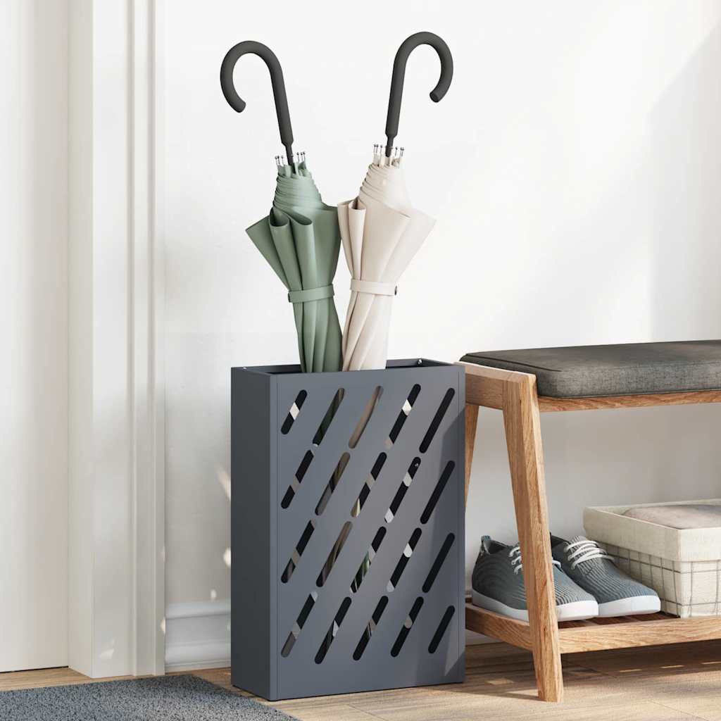 vidaXL Βάση ομπρέλας βροχής Ανθρακί 28 x 12 x 41 εκ Ατσάλι
