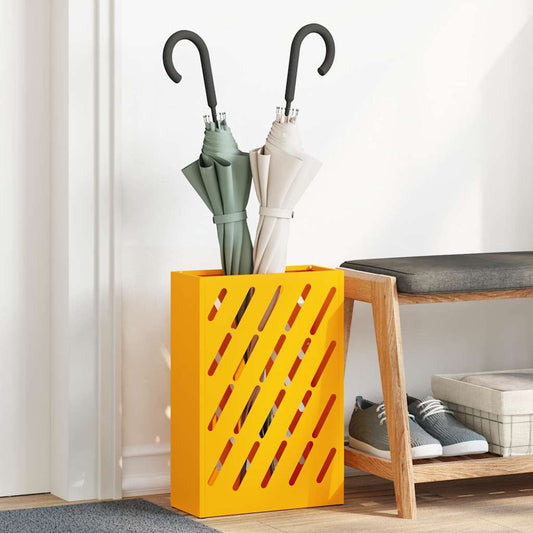 vidaXL Βάση ομπρέλας βροχής Μουσταρδί 28 x 12 x 41 εκ Ατσάλι