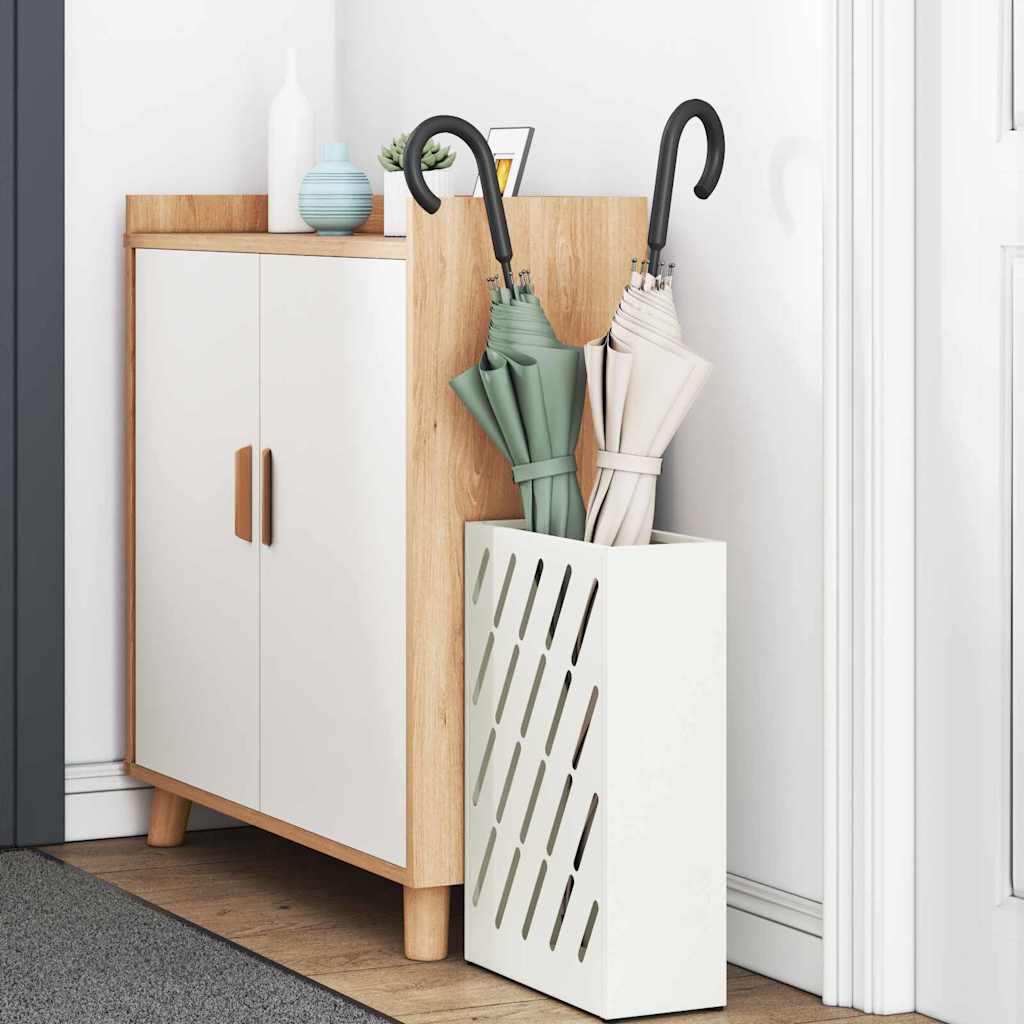 vidaXL Βάση ομπρέλας βροχής Λευκό 28 x 12 x 41 εκ Ατσάλι