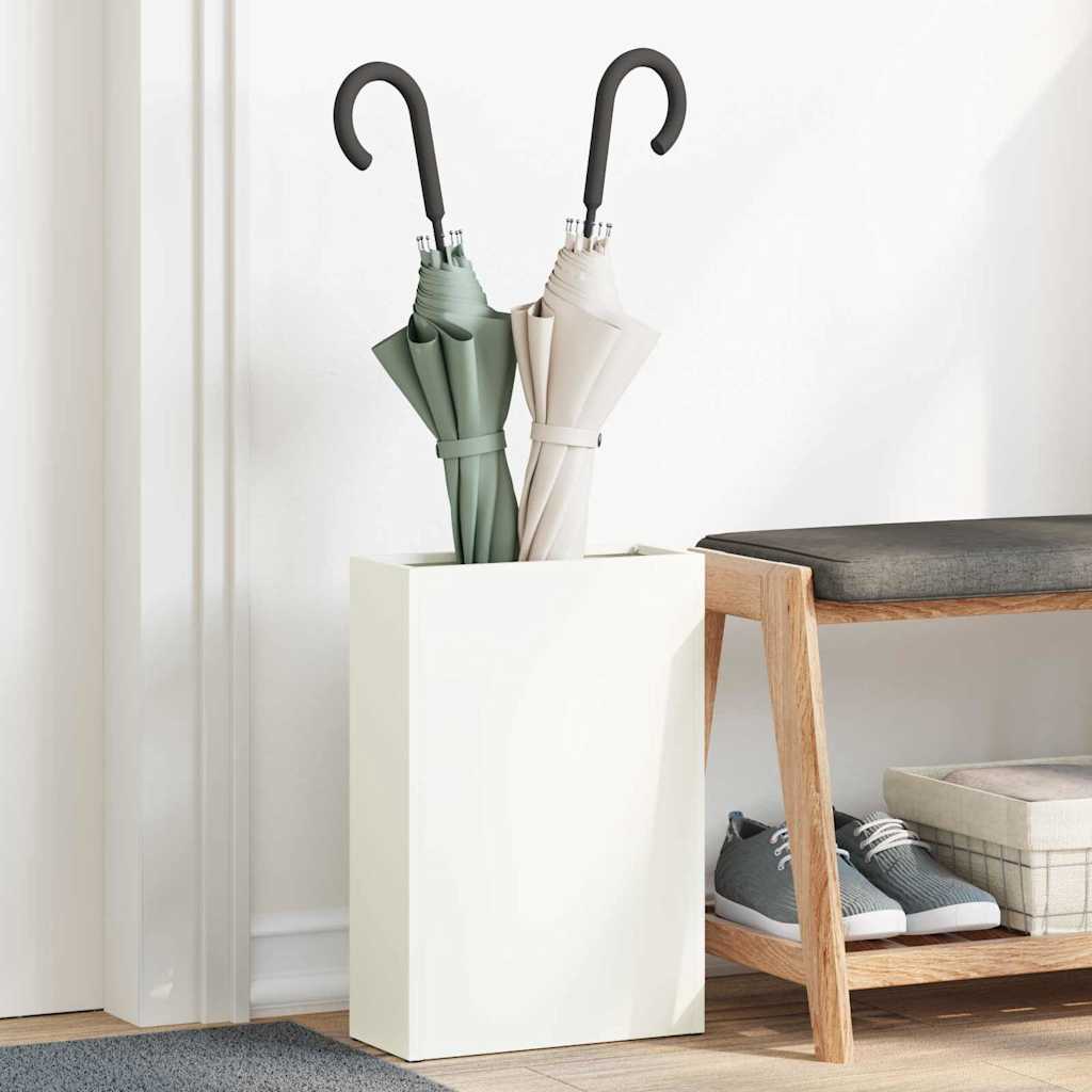 vidaXL Βάση ομπρέλας βροχής Λευκό 28 x 12 x 41 εκ Ατσάλι