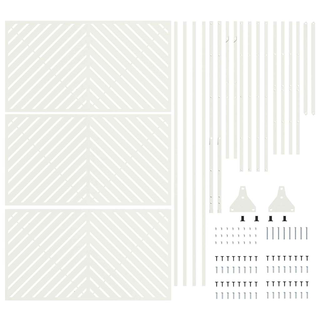 vidaXL Οθόνη Ιδιωτικότητας Λευκό Ατσάλι